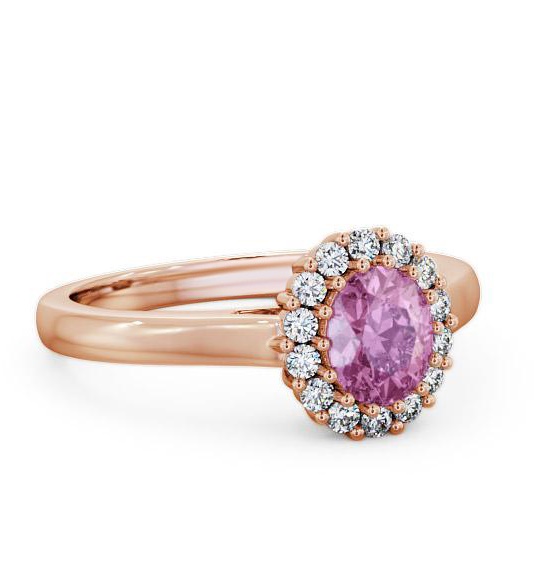 Halo Pink Sapphire and Diamond 0.81ct Ring 9K Rose Gold GEM21_RG_PS_THUMB1