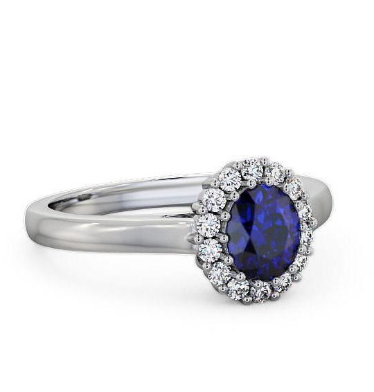 Halo Blue Sapphire and Diamond 0.81ct Ring 9K White Gold GEM21_WG_BS_THUMB1