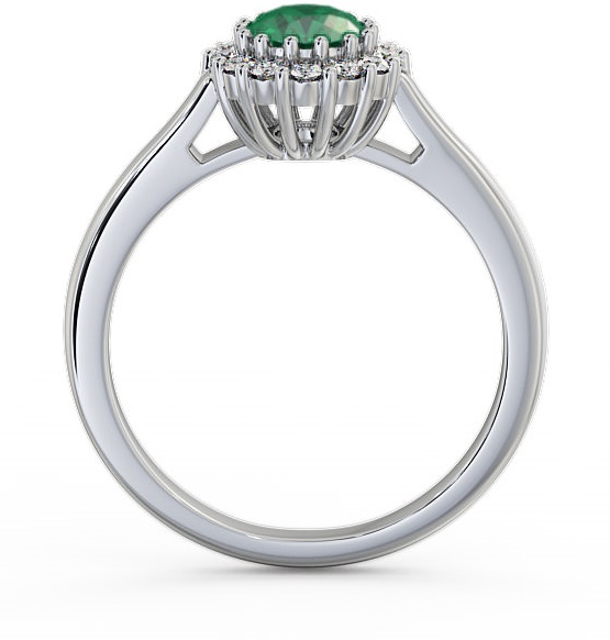 Halo Emerald and Diamond 0.73ct Ring 18K White Gold GEM21_WG_EM_THUMB1 