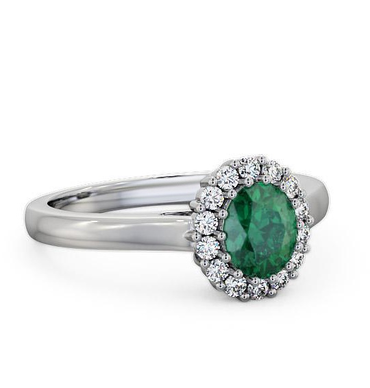Halo Emerald and Diamond 0.73ct Ring 18K White Gold GEM21_WG_EM_THUMB1