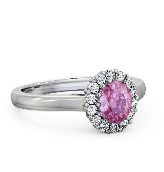 Halo Pink Sapphire and Diamond 0.81ct Ring Palladium GEM21_WG_PS_THUMB1
