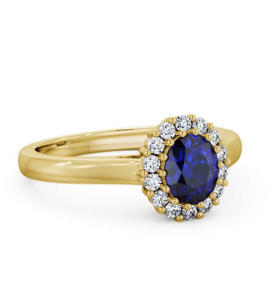 Halo Blue Sapphire and Diamond 0.81ct Ring 18K Yellow Gold GEM21_YG_BS_THUMB1
