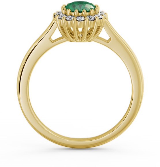Halo Emerald and Diamond 0.73ct Ring 9K Yellow Gold GEM21_YG_EM_THUMB1 