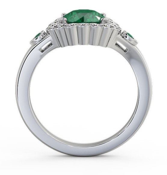 Halo Emerald and Diamond 1.53ct Ring 18K White Gold GEM22_WG_EM_THUMB1 