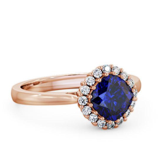 Halo Blue Sapphire and Diamond 1.46ct Ring 18K Rose Gold GEM23_RG_BS_THUMB1