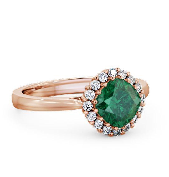 Halo Emerald and Diamond 1.16ct Ring 9K Rose Gold GEM23_RG_EM_THUMB1