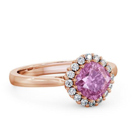 Halo Pink Sapphire and Diamond 1.46ct Ring 18K Rose Gold GEM23_RG_PS_THUMB1