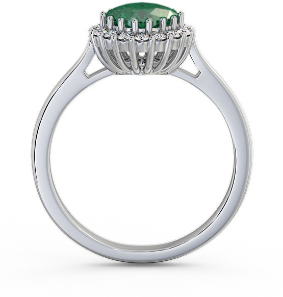 Halo Emerald and Diamond 1.16ct Ring 18K White Gold GEM23_WG_EM_THUMB1 