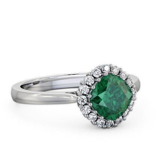 Halo Emerald and Diamond 1.16ct Ring Palladium GEM23_WG_EM_THUMB1