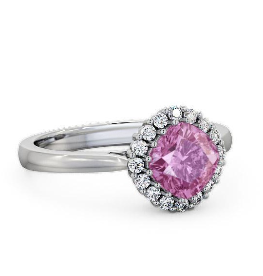 Halo Pink Sapphire and Diamond 1.46ct Ring 18K White Gold GEM23_WG_PS_THUMB1