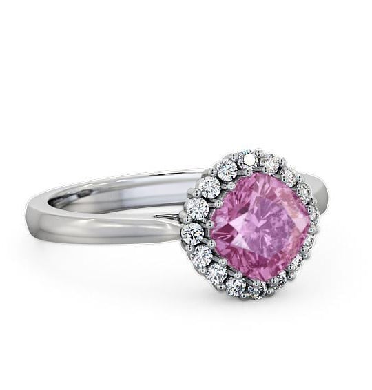 Halo Pink Sapphire and Diamond 1.46ct Ring 18K White Gold GEM23_WG_PS_THUMB2 