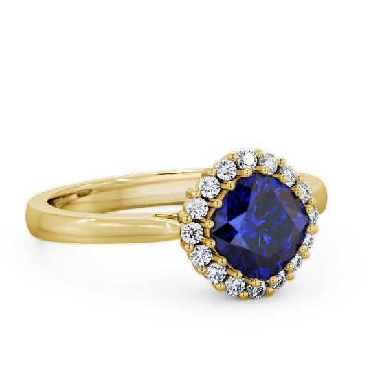 Halo Blue Sapphire and Diamond 1.46ct Ring 9K Yellow Gold GEM23_YG_BS_THUMB1