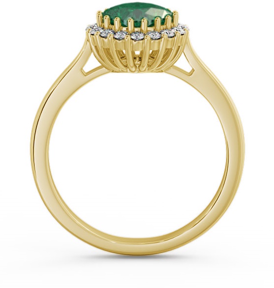 Halo Emerald and Diamond 1.16ct Ring 9K Yellow Gold GEM23_YG_EM_THUMB1 