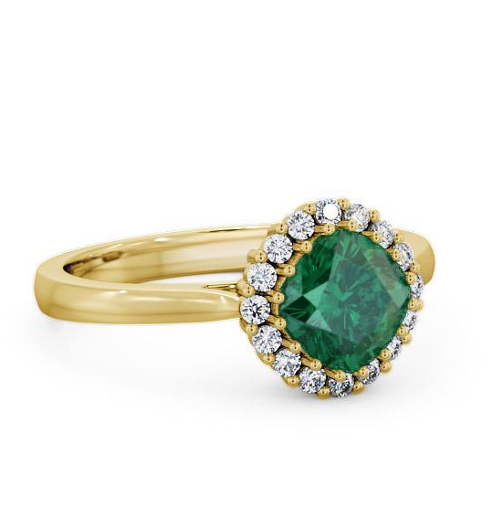 Halo Emerald and Diamond 1.16ct Ring 18K Yellow Gold GEM23_YG_EM_THUMB1