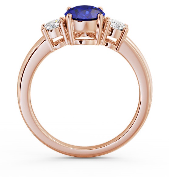Three Stone Blue Sapphire and Diamond 1.30ct Ring 9K Rose Gold GEM24_RG_BS_THUMB1 
