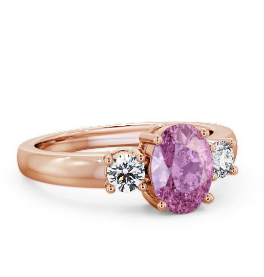 Three Stone Pink Sapphire and Diamond 1.30ct Ring 18K Rose Gold GEM24_RG_PS_THUMB1