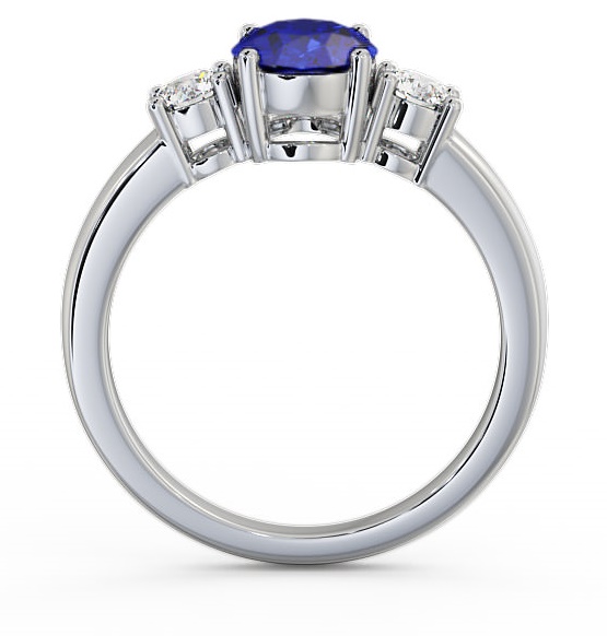 Three Stone Blue Sapphire and Diamond 1.30ct Ring 18K White Gold GEM24_WG_BS_THUMB1 