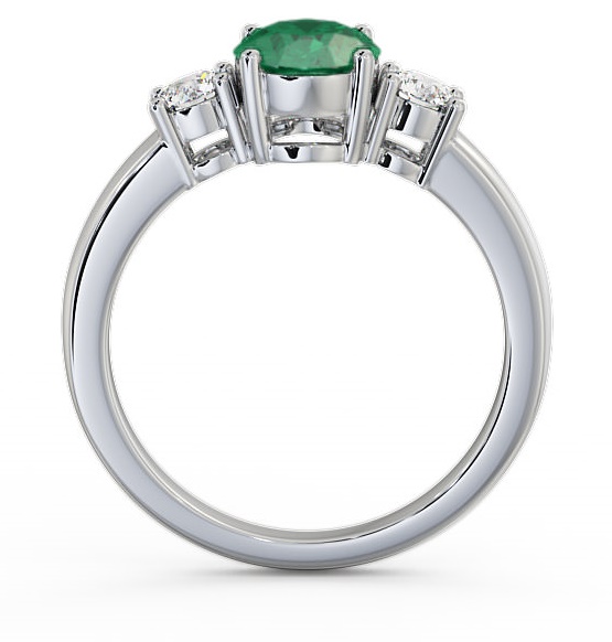 Three Stone Emerald and Diamond 1.15ct Ring 18K White Gold GEM24_WG_EM_THUMB1 
