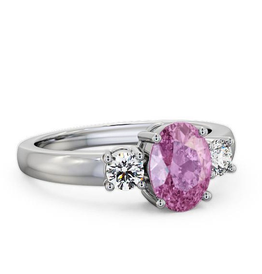 Three Stone Pink Sapphire and Diamond 1.30ct Ring 18K White Gold GEM24_WG_PS_THUMB2 