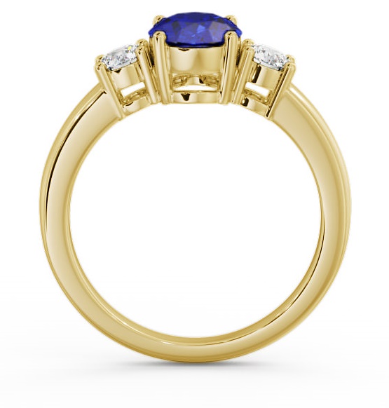 Three Stone Blue Sapphire and Diamond 1.30ct Ring 18K Yellow Gold GEM24_YG_BS_THUMB1 
