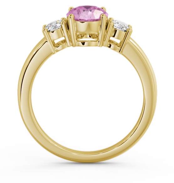 Three Stone Pink Sapphire and Diamond 1.30ct Ring 9K Yellow Gold GEM24_YG_PS_THUMB1 