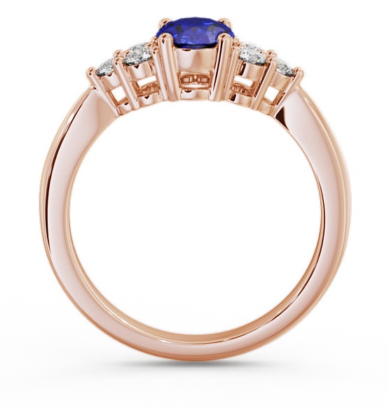 Multi Stone Blue Sapphire and Diamond 1.24ct Ring 9K Rose Gold GEM25_RG_BS_THUMB1 