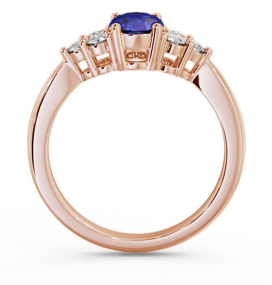 Multi Stone Blue Sapphire and Diamond 1.24ct Ring 18K Rose Gold GEM25_RG_BS_THUMB1 
