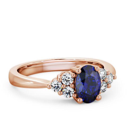 Multi Stone Blue Sapphire and Diamond 1.24ct Ring 9K Rose Gold GEM25_RG_BS_THUMB1
