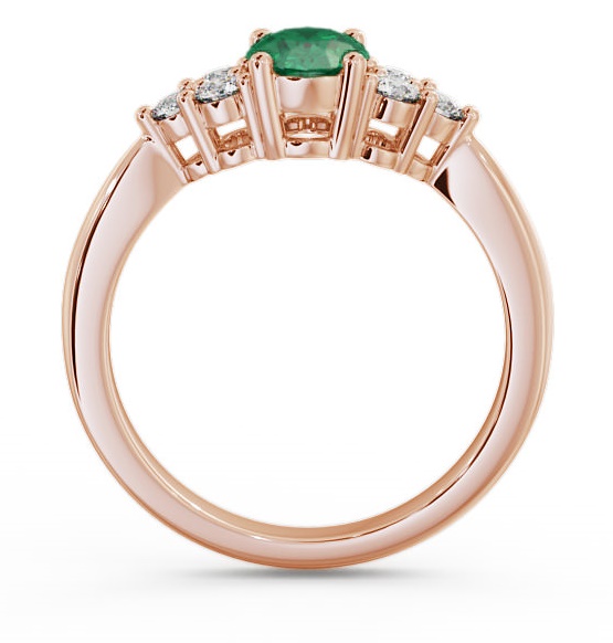 Multi Stone Emerald and Diamond 1.09ct Ring 18K Rose Gold GEM25_RG_EM_THUMB1 