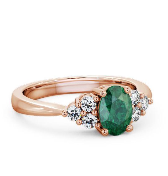 Multi Stone Emerald and Diamond 1.09ct Ring 18K Rose Gold GEM25_RG_EM_THUMB1