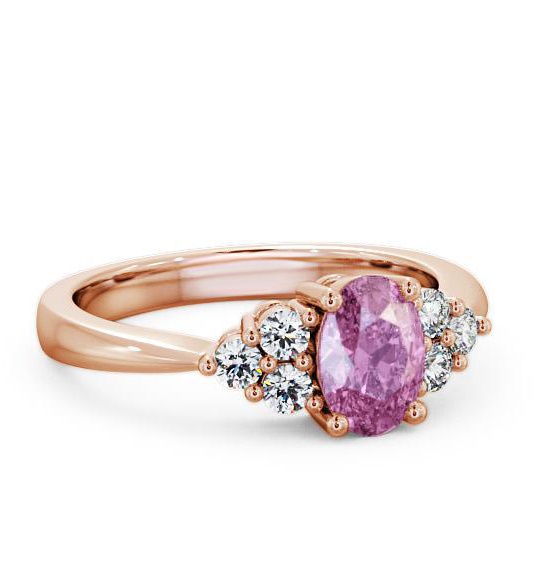 Multi Stone Pink Sapphire and Diamond 1.24ct Ring 18K Rose Gold GEM25_RG_PS_THUMB1