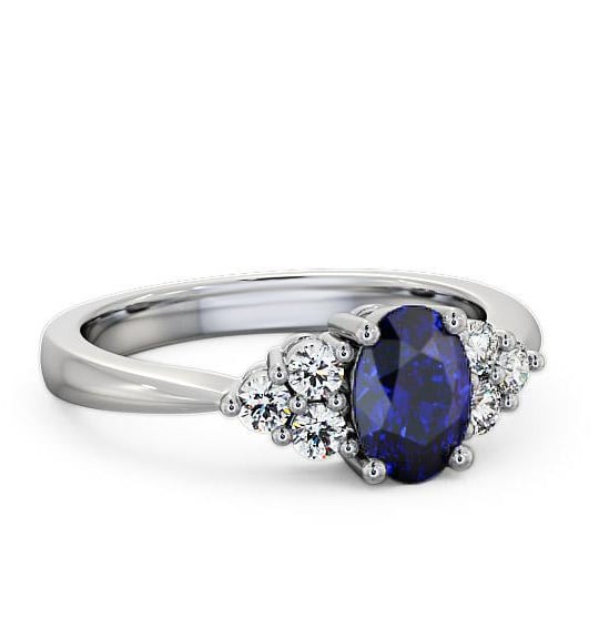 Multi Stone Blue Sapphire and Diamond 1.24ct Ring Platinum GEM25_WG_BS_THUMB2 