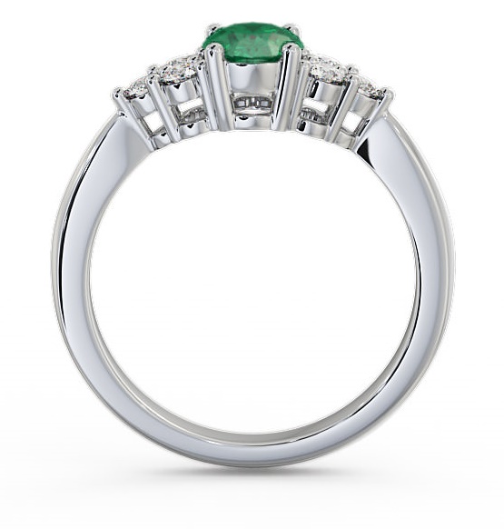 Multi Stone Emerald and Diamond 1.09ct Ring Platinum GEM25_WG_EM_THUMB1 