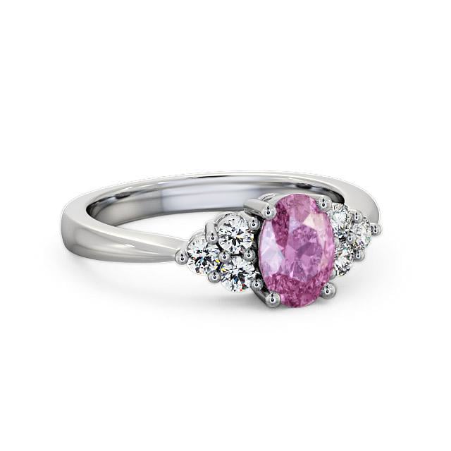 Multi Stone Pink Sapphire and Diamond 1.24ct Ring 18K White Gold - Cassidy GEM25_WG_PS_HAND