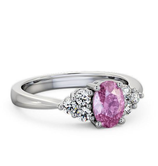 Multi Stone Pink Sapphire and Diamond 1.24ct Ring 9K White Gold GEM25_WG_PS_THUMB2 