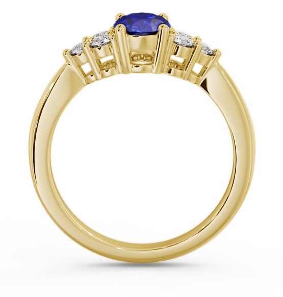 Multi Stone Blue Sapphire and Diamond 1.24ct Ring 18K Yellow Gold GEM25_YG_BS_THUMB1 