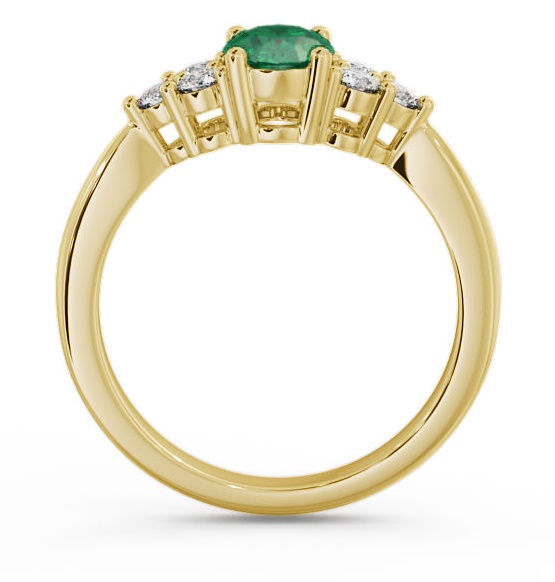 Multi Stone Emerald and Diamond 1.09ct Ring 18K Yellow Gold GEM25_YG_EM_THUMB1 