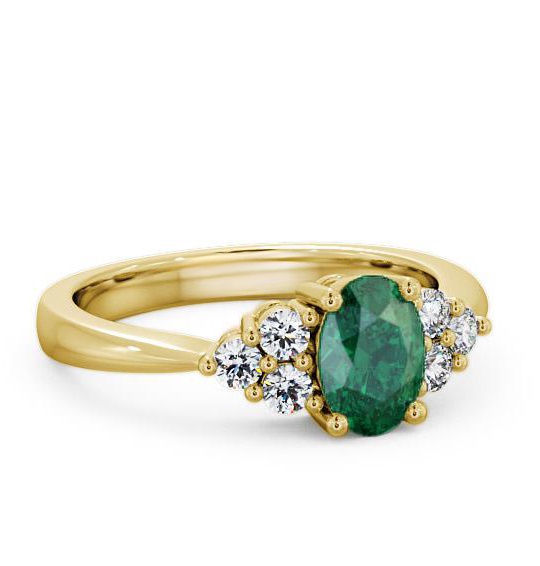 Multi Stone Emerald and Diamond 1.09ct Ring 18K Yellow Gold GEM25_YG_EM_THUMB1