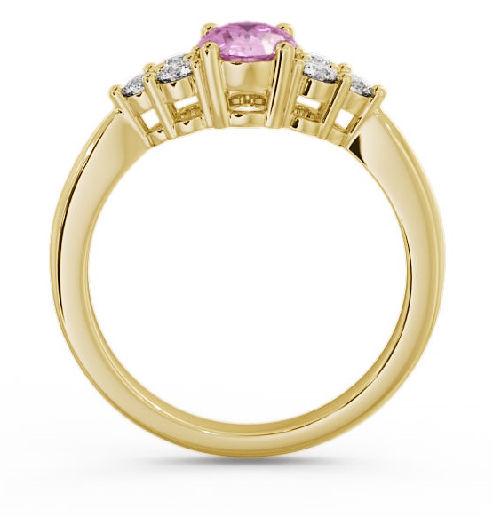 Multi Stone Pink Sapphire and Diamond 1.24ct Ring 9K Yellow Gold GEM25_YG_PS_THUMB1 