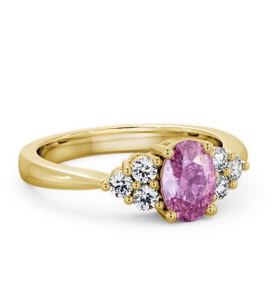 Multi Stone Pink Sapphire and Diamond 1.24ct Ring 18K Yellow Gold GEM25_YG_PS_THUMB1