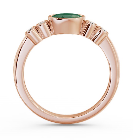 Five Stone Emerald and Diamond 0.58ct Ring 18K Rose Gold GEM26_RG_EM_THUMB1 