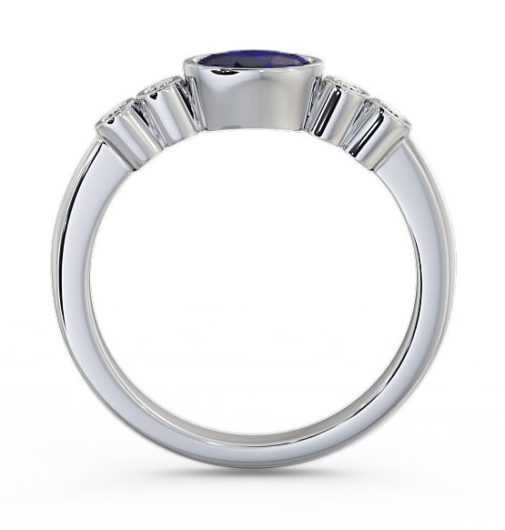 Five Stone Blue Sapphire and Diamond 0.66ct Ring 18K White Gold GEM26_WG_BS_THUMB1 