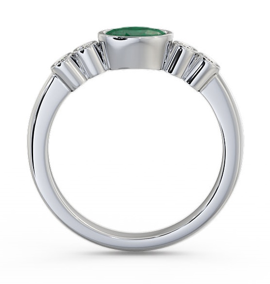Five Stone Emerald and Diamond 0.58ct Ring Platinum GEM26_WG_EM_THUMB1 