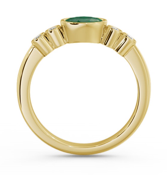 Five Stone Emerald and Diamond 0.58ct Ring 9K Yellow Gold GEM26_YG_EM_THUMB1 