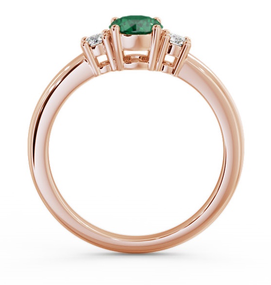 Three Stone Emerald and Diamond 0.72ct Ring 18K Rose Gold GEM27_RG_EM_THUMB1 