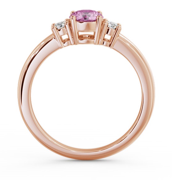 Three Stone Pink Sapphire and Diamond 0.89ct Ring 9K Rose Gold GEM27_RG_PS_THUMB1 