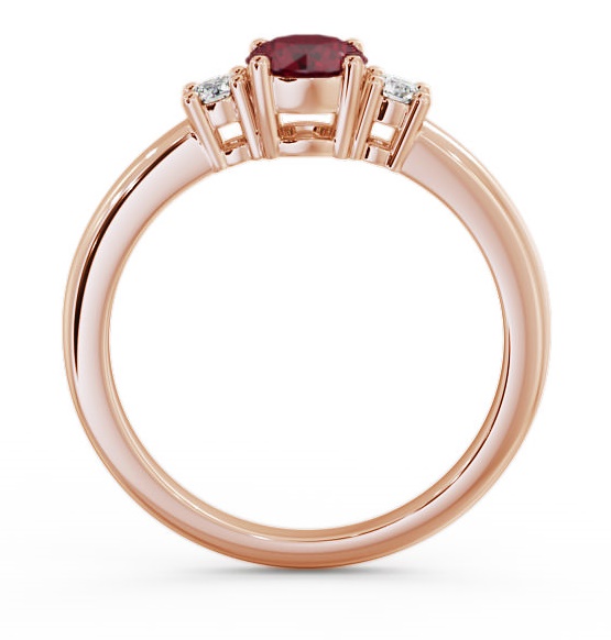 Three Stone Ruby and Diamond 0.89ct Ring 18K Rose Gold GEM27_RG_RU_THUMB1 