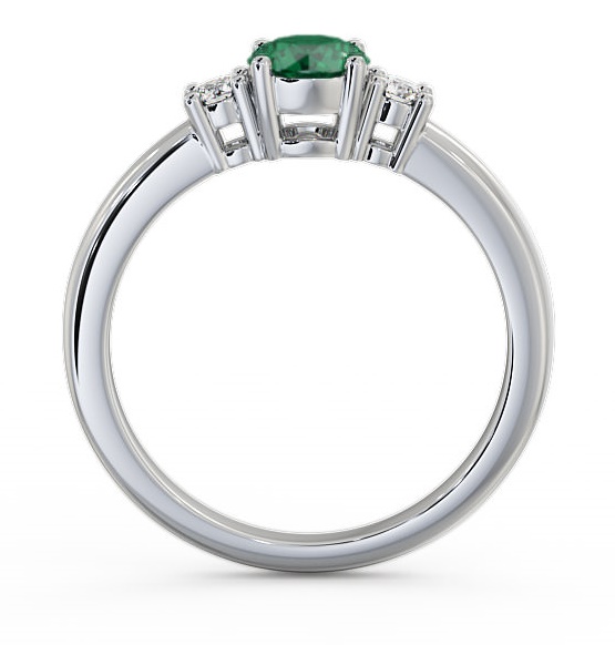 Three Stone Emerald and Diamond 0.72ct Ring Palladium GEM27_WG_EM_THUMB1 