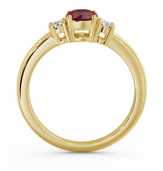 Three Stone Ruby and Diamond 0.89ct Ring 18K Yellow Gold GEM27_YG_RU_THUMB1 