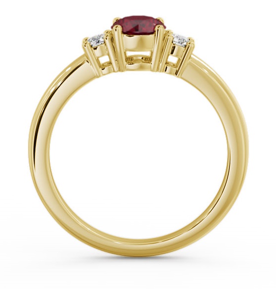 Three Stone Ruby and Diamond 0.89ct Ring 18K Yellow Gold GEM27_YG_RU_THUMB1 